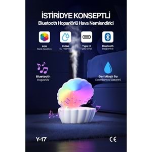 Y17 Bluetooth Hoparlör & Geri Akışlı Su Damlama Sistemi Hava Nemlendirici