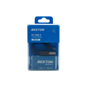 BESTON 9V Şarj Edilebilir USB-C Pil