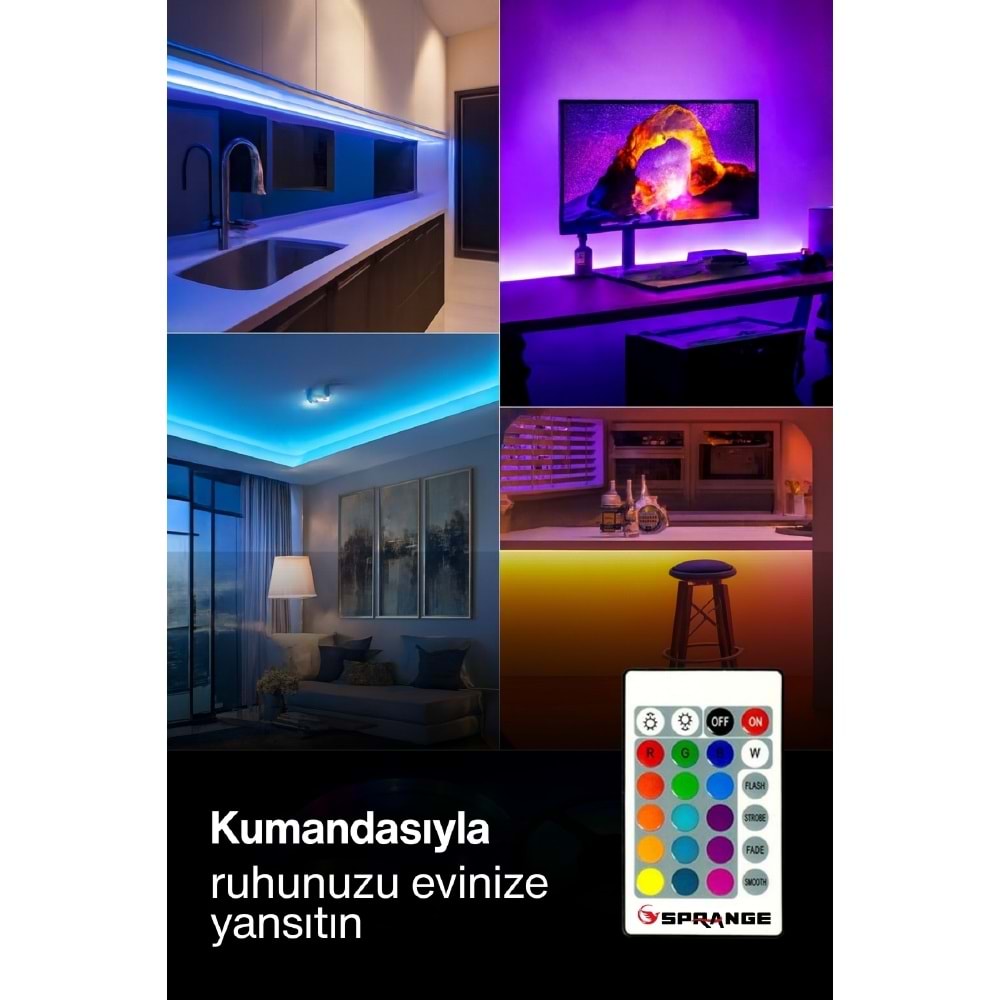 SPRANGE SP-LD5 RGB Şerit Led 5 Mt.
