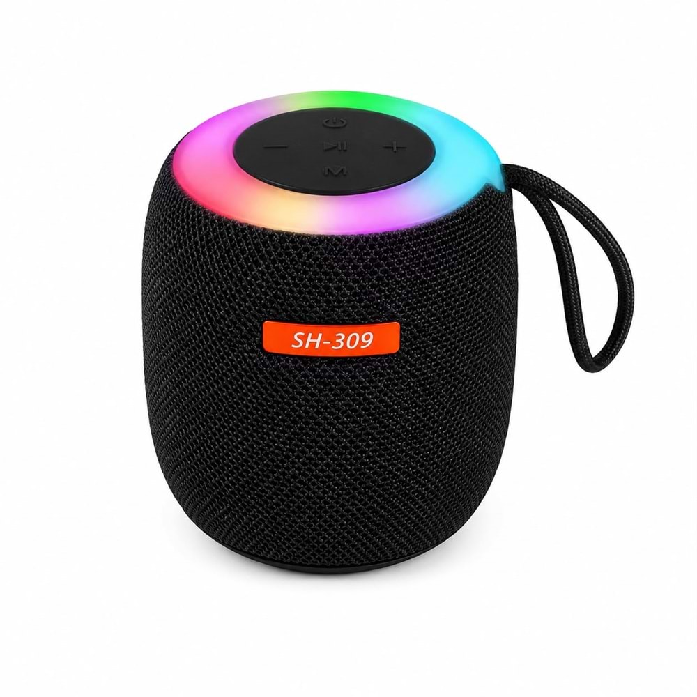 SH-309 Bluetooth 5.0 RGB Hoparlör Siyah