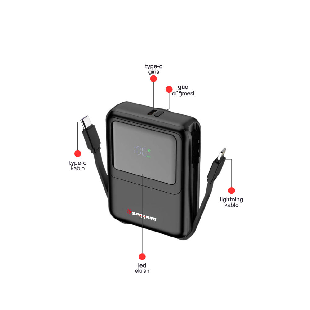 SPRANGE SR-P27M 10000 mAh Powerbank Siyah
