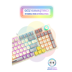 SPRANGE MK-12 Mekanik Gaming USB Q Klavye 9 Farklı RGB Aydınlatma Türkçe