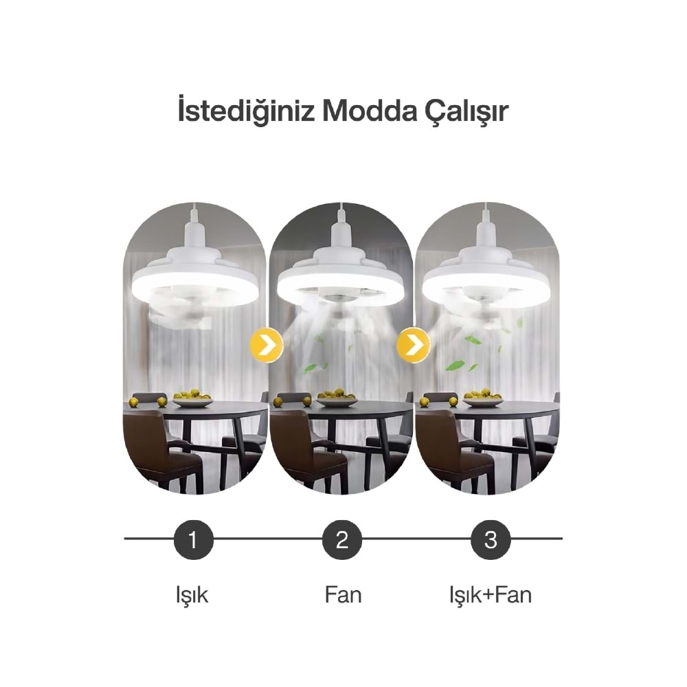 SHOAMI LDC-PS160 Kumandalı Döner Başlıklı Işıklı Vantilatör