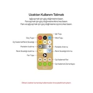 SHOAMI LDC-PS160 Kumandalı Döner Başlıklı Işıklı Vantilatör