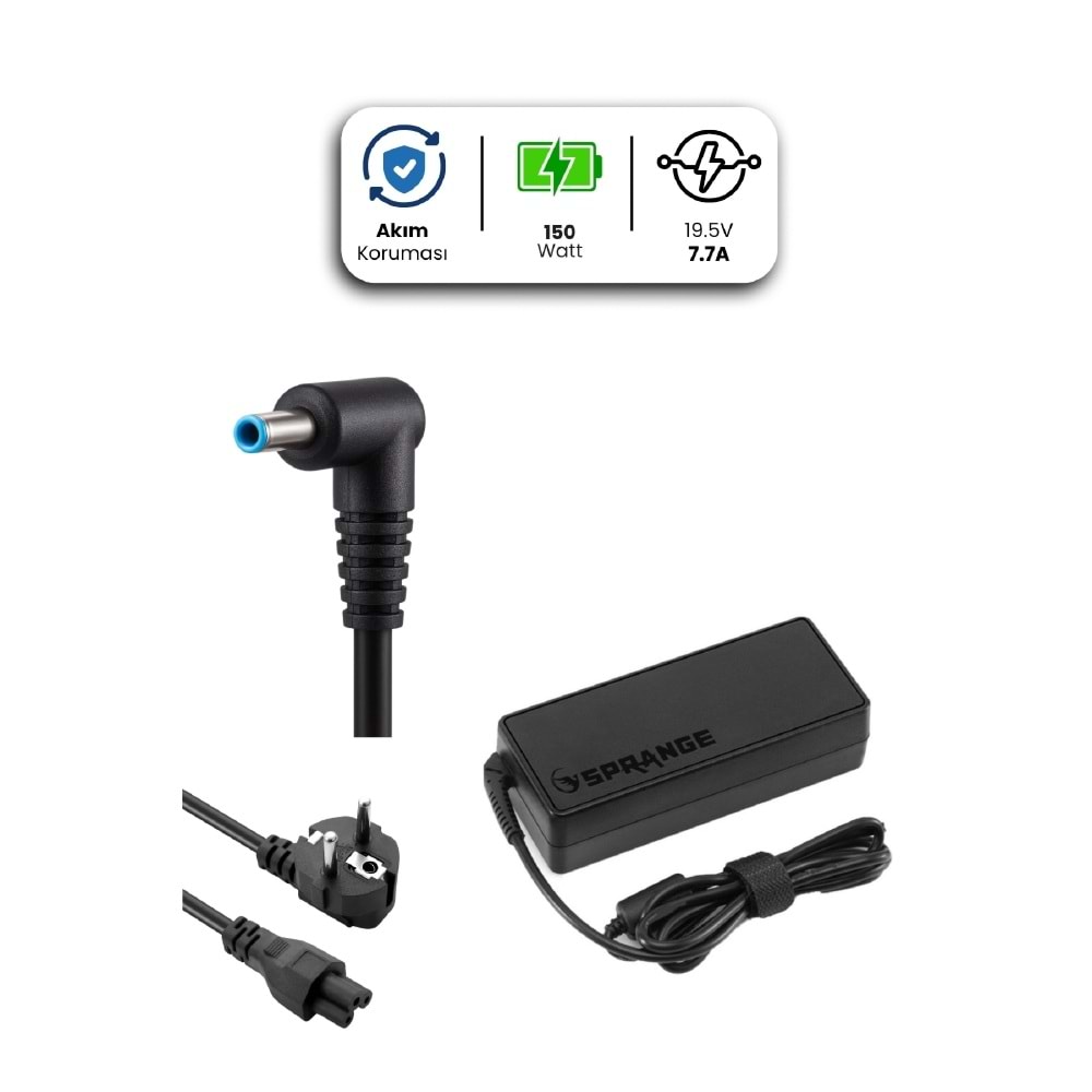 SPRANGE SR-L43 19.5V 7.7A 4.5*3.0mm 150W DELL İçin Laptop Adaptör