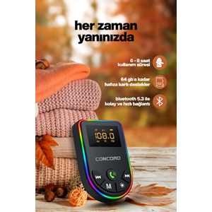 CONCORD C-6010 Bluetooth / TF & Aux - FM Transmitter Mp3 Player