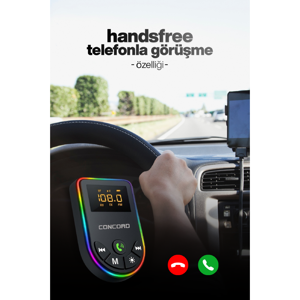 CONCORD C-6010 Bluetooth / TF & Aux - FM Transmitter Mp3 Player