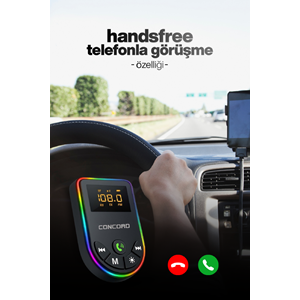 CONCORD C-6010 Bluetooth / TF & Aux - FM Transmitter Mp3 Player