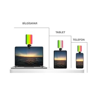 CONCORD GZ666RGB Clip-Fill Taşınabilir Mini RGB Led Selfie Işığı