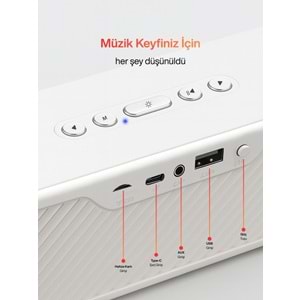 L45 Bt/Fm/Usb Alev & Şömine Efekti Hoparlör Beyaz