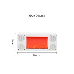 L45 Bt/Fm/Usb Alev & Şömine Efekti Hoparlör Beyaz