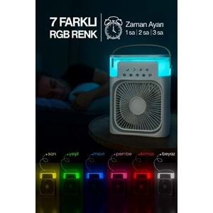 CONCORD MS-55 Hava Nemlendirici RGB Işıklı Soğutucu Fan Beyaz