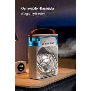 CONCORD MS-55 Hava Nemlendirici RGB Işıklı Soğutucu Fan Beyaz