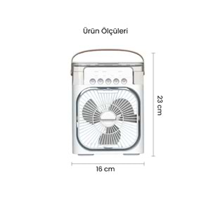 CONCORD MS-55 Hava Nemlendirici RGB Işıklı Soğutucu Fan Beyaz