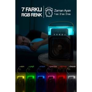 CONCORD MS-55 Hava Nemlendirici RGB Işıklı Soğutucu Fan Siyah