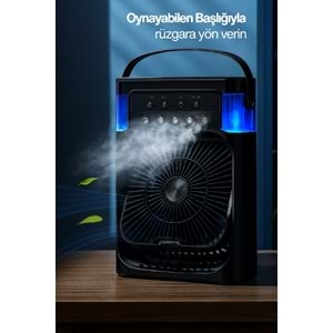 CONCORD MS-55 Hava Nemlendirici RGB Işıklı Soğutucu Fan Siyah