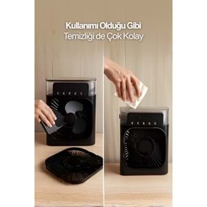 CONCORD MS-55 Hava Nemlendirici RGB Işıklı Soğutucu Fan Siyah