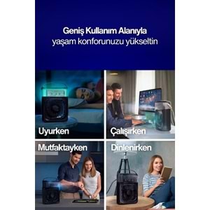 CONCORD MS-55 Hava Nemlendirici RGB Işıklı Soğutucu Fan Siyah