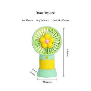 CONCORD MS-50 Mini Fan Flower Yeşil