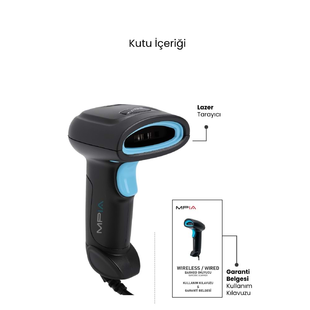 MPIA BS-1 USB Kablolu 1D/2D Barkod & Karekod Okuyucu