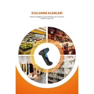 MPIA BS-2 Kablosuz 1D/2D Standlı Barkod & Karekod Okuyucu