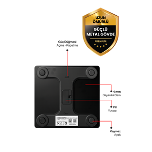 CONCORD C-W01 Akıllı Bluetooth Baskül Siyah