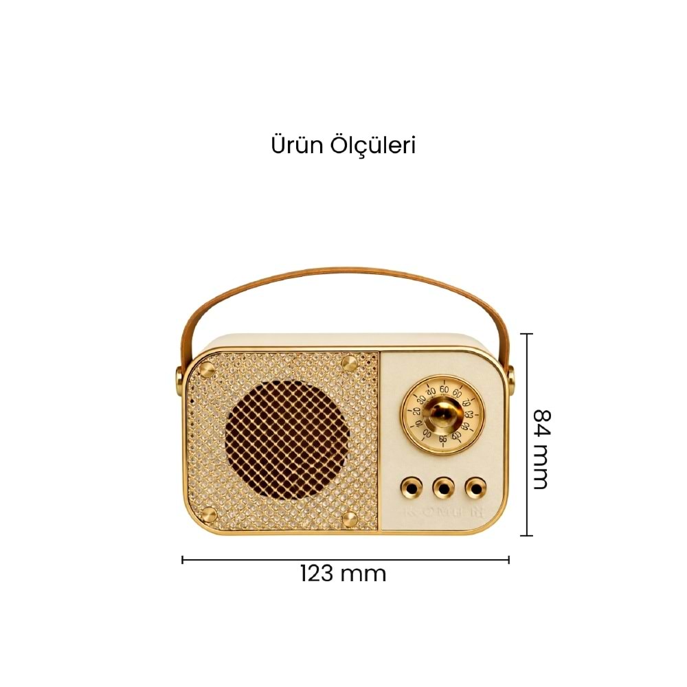 M24 USB/TF Bluetooth Hoparlör Bej