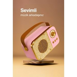 M24 USB/TF Bluetooth Hoparlör Pembe