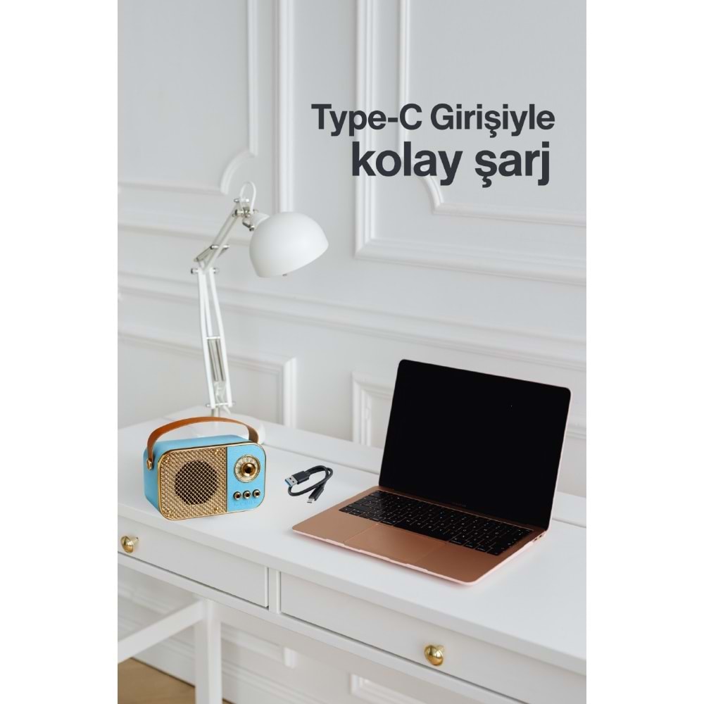 M24 USB/TF Bluetooth Hoparlör Mavi