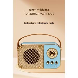 M24 USB/TF Bluetooth Hoparlör Mavi