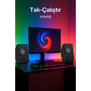 Sprange SR-PN784 2.0 3W*2 USB + 3.5mm USB 5V Hoparlör Siyah