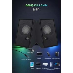 Sprange SR-PN784 2.0 3W*2 USB + 3.5mm USB 5V Hoparlör Siyah