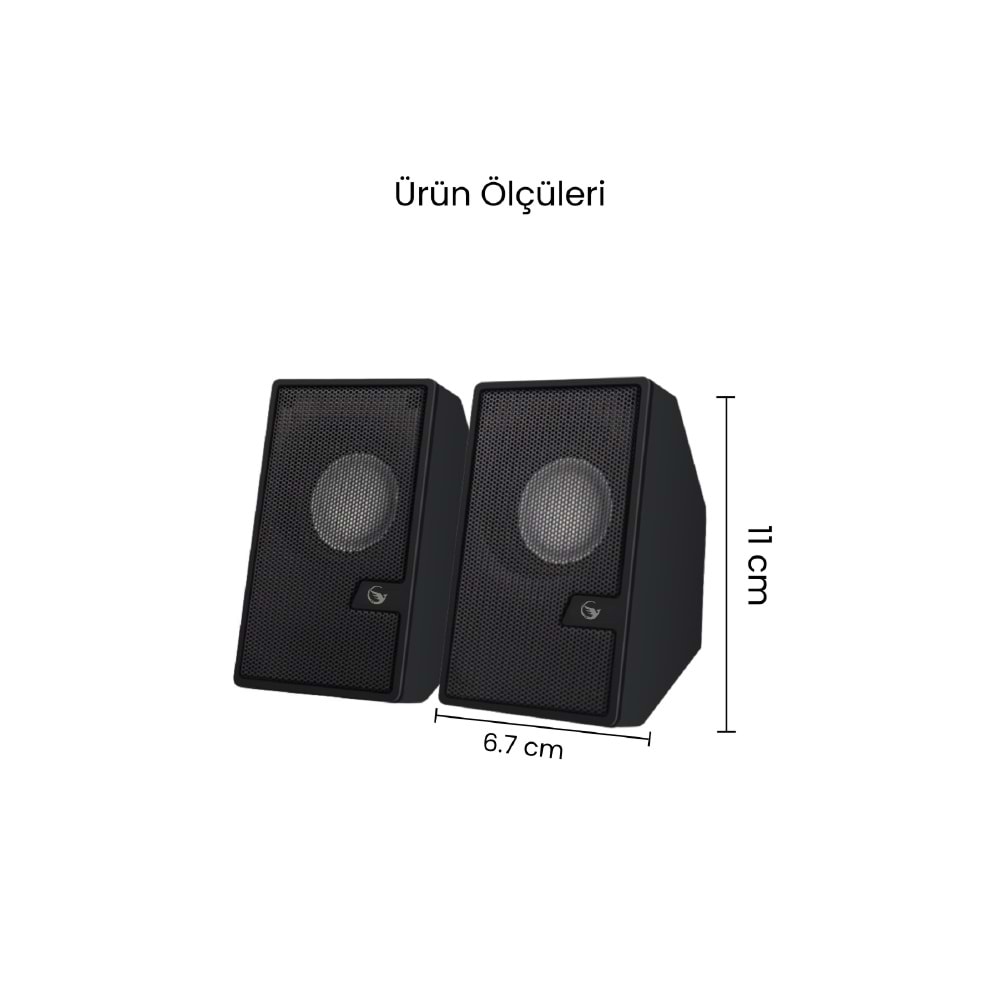 Sprange SR-PN784 2.0 3W*2 USB + 3.5mm USB 5V Hoparlör Siyah