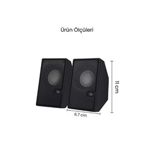 Sprange SR-PN784 2.0 3W*2 USB + 3.5mm USB 5V Hoparlör Siyah