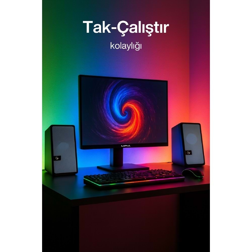 Sprange SR-PN784 2.0 3W*2 USB + 3.5mm USB 5V Hoparlör Beyaz