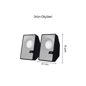 Sprange SR-PN784 2.0 3W*2 USB + 3.5mm USB 5V Hoparlör Beyaz