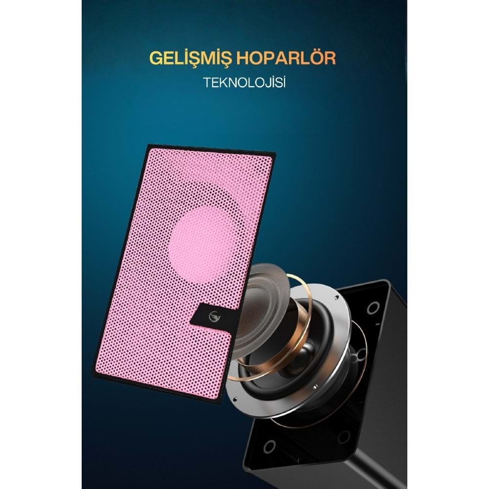 Sprange SR-PN784 2.0 3W*2 USB + 3.5mm USB 5V Hoparlör Pembe