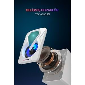 Sprange SR-PN785 3W*2 USB 2.0 + 3.5mm 5V Hoparlör Beyaz