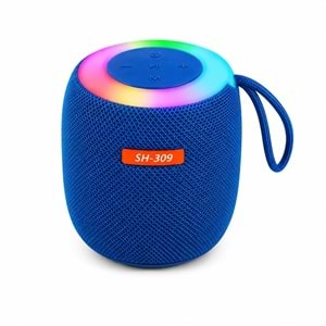 SH-309 Bluetooth 5.0 RGB Hoparlör Mavi
