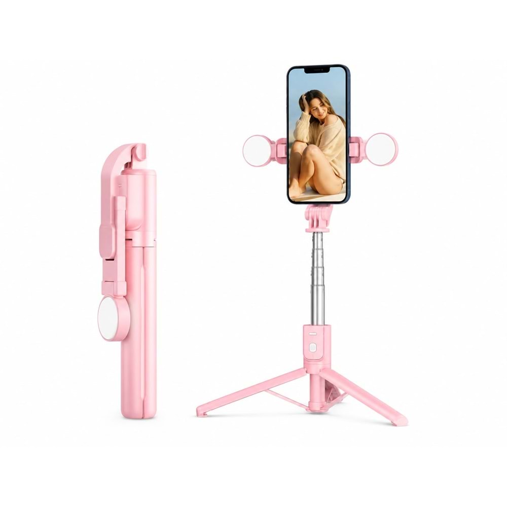 B11S Selfie Stick Pembe