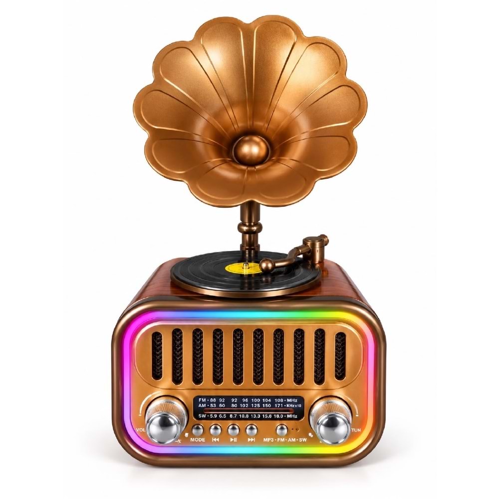 YG-6061 BT/FM/USB Retro Gramofon Radyo