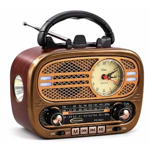 YG-6021 BT/FM/USB Analog Saat Tasarımlı Radyo